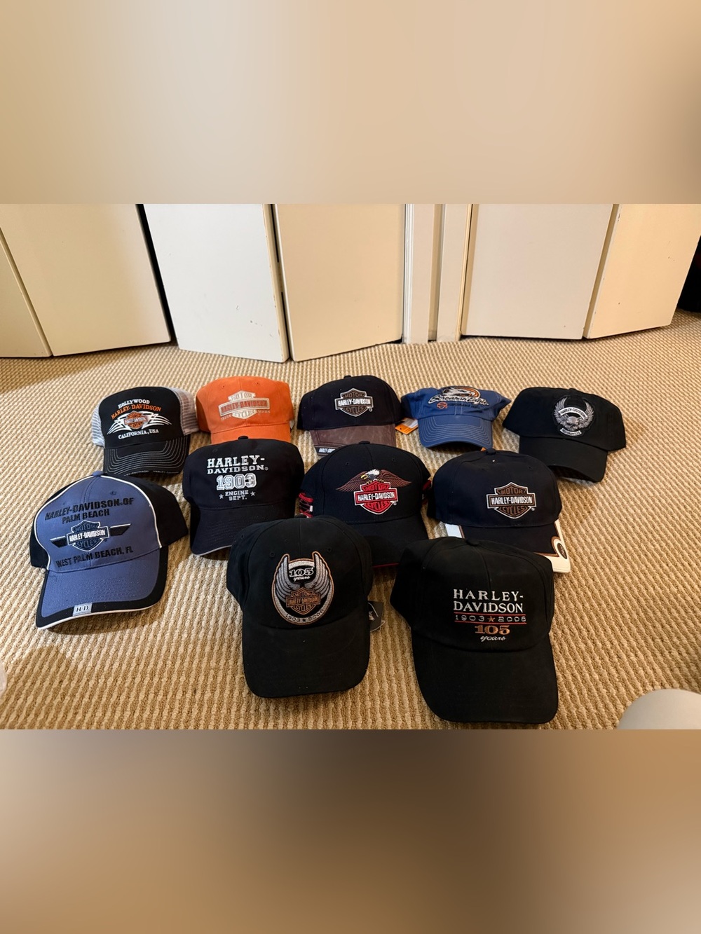 Harley Davidson Hats. 11 Brand New HD hats from various dealerships